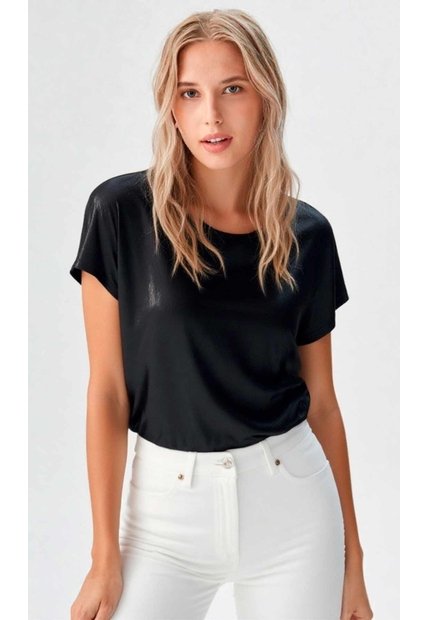 Camiseta Para Mujer Manga Corta Negro Marca L&H Ref. 1F409521