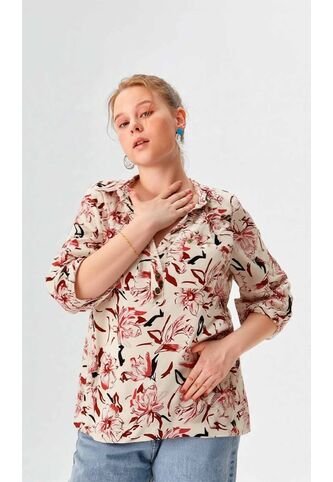 Blusa Para Mujer Manga 3/4 Taupe Marca L&H Ref. 1F412729 L&H
