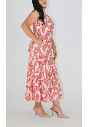 Vestido Para Mujer Manga Sisa Naranja Marca L&H Ref. 2J417066