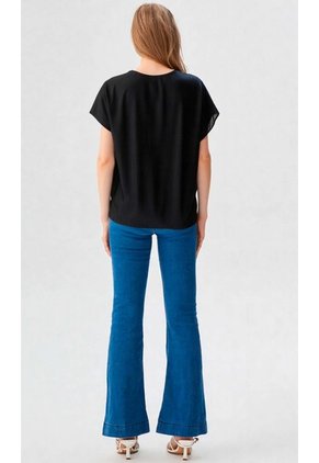 Camiseta Para Mujer Manga Corta Negro Marca L&H Ref. 1F409521