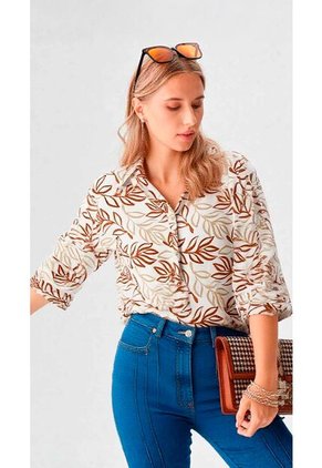 Blusa Para Mujer Manga Larga Taupe Marca L&H Ref. 5P412288