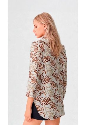 Blusa Para Mujer Manga Larga Taupe Marca L&H Ref. 5P412288