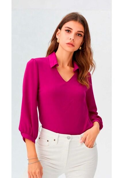 Blusa Para Mujer Manga 3/4 Morado Marca L&H Ref. 5P412287
