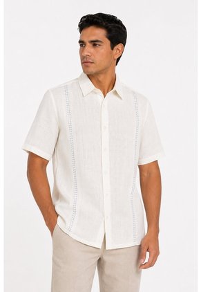 Guayabera Para Hombre Blanco Marca L&H Ref. 9R135079