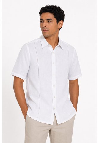 Guayabera Para Hombre Manga Corta Blanco Marca L&H Ref. 9R135078 L&H