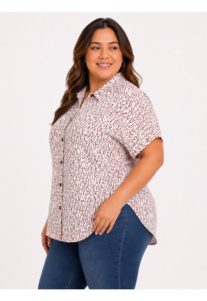 Blusa Para Mujer. Manga Corta Rosado Marca L&H Ref. 8E612035