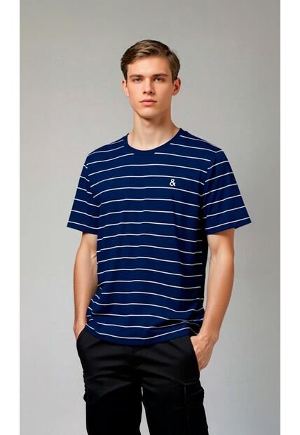 T-Shirt Para Hombre Manga Corta Azul Marca L&H Ref. 4K109128