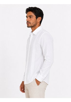 Guayabera Para Hombre Manga Larga Blanco Marca L&H Ref. 9R135077