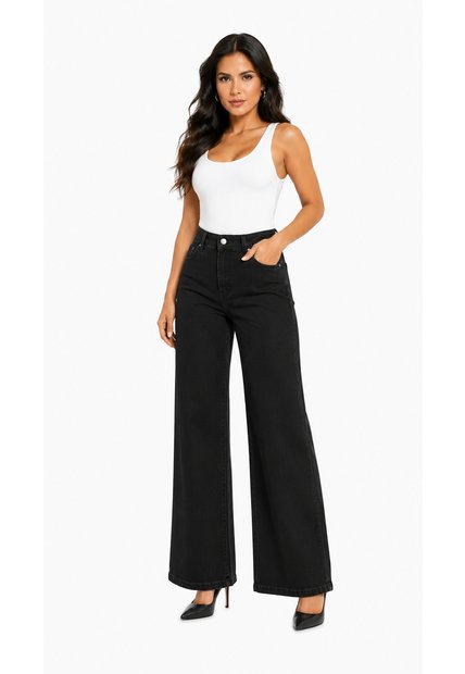 Jean Para Mujer  Negro Marca L&H Ref. 8I407012
