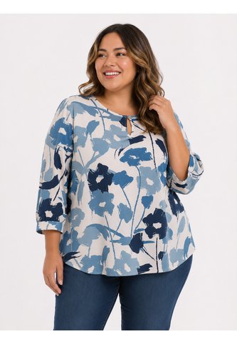 Blusa Para Mujer. Manga 3/4 Azul Claro Marca L&H Ref. 7K612014 L&H