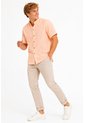 Camisa Para Hombre Manga Corta Naranja Marca L&H Ref. 7Y101241 de L&H