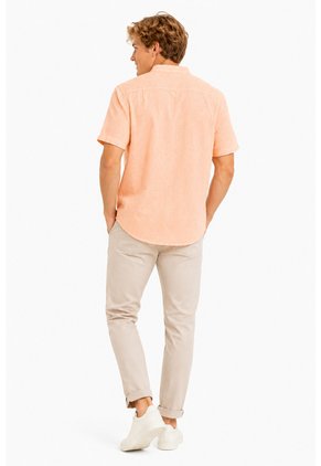 Camisa Para Hombre Manga Corta Naranja Marca L&H Ref. 7Y101241