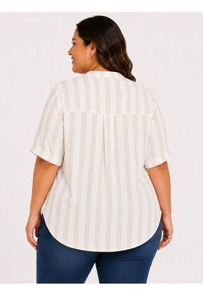 Blusa Para Mujer. Manga Corta Beige Marca L&H Ref. 7K612015