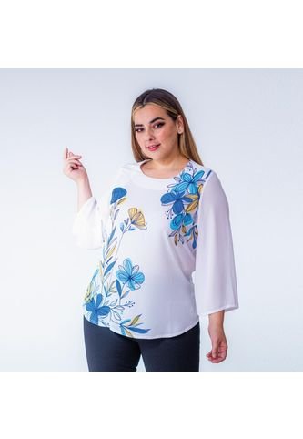 Blusa Para Mujer. Manga 3/4 Crudo Marca L&H L&H