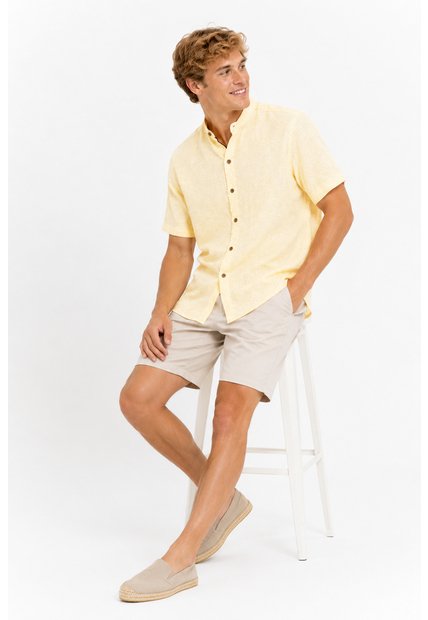 Camisa Para Hombre Manga Corta Amarillo Marca L&H Ref. 7Y101241