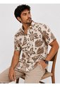 Camisa Para Hombre Manga Corta Cafe Marca L&H Ref. 7Y101238 de L&H