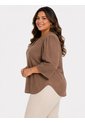Blusa Para Mujer. Manga Corta Cafe Marca L&H Ref. 5P612116 de L&H