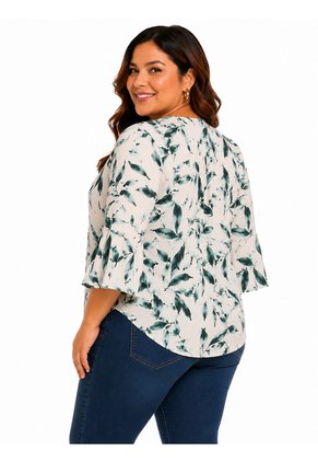 Blusa Para Mujer. Manga Corta Verde Marca L&H Ref. 7K612013