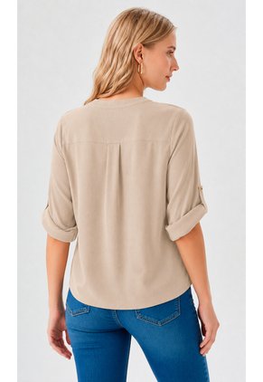 Camiseta Para Mujer Manga 3/4 Beige Marca L&H Ref. 7S409039
