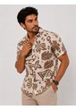 Camisa Para Hombre Manga Corta Cafe Marca L&H Ref. 7Y101238 de L&H