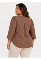 Blusa Para Mujer. Manga Corta Cafe Marca L&H Ref. 5P612116 de L&H