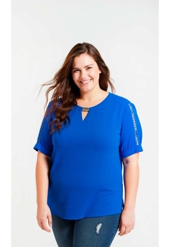 Blusa Para Mujer. Manga Corta Azul Rey Marca L&H Ref. 5P612103 L&H