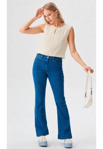 Blusa Para Mujer Manga Sisa Beige Marca L&H Ref. 1F412726 L&H