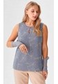 Blusa Para Mujer Manga Sisa Azul Marca L&H Ref. 1F412726 de L&H