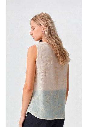 Blusa Para Mujer Manga Sisa Beige Marca L&H Ref. 1F412726