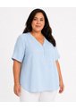 Blusa Para Mujer. Manga Corta Azul Claro Marca L&H Ref. 5P612115 de L&H