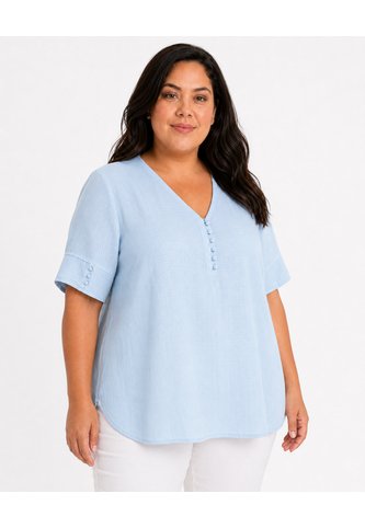 Blusa Para Mujer. Manga Corta Azul Claro Marca L&H Ref. 5P612115 L&H