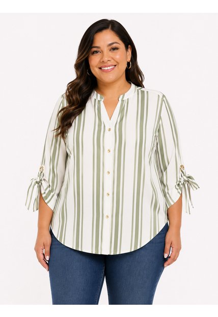 Blusa Para Mujer. Manga 3/4 Verde Marca L&H Ref. 5P612114