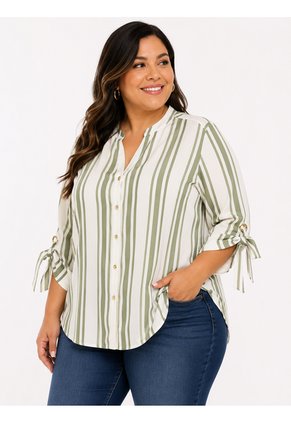 Blusa Para Mujer. Manga 3/4 Verde Marca L&H Ref. 5P612114