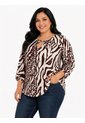 Blusa Para Mujer. Manga Corta Cafe Marca L&H Ref. 5P612113 de L&H