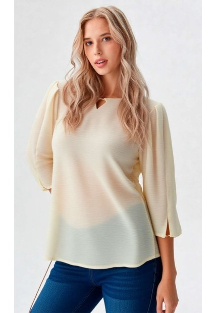 Blusa Para Mujer Manga 3/4 Crudo Marca L&H Ref. 5P412280
