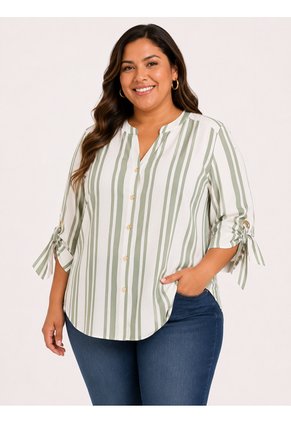 Blusa Para Mujer. Manga 3/4 Verde Marca L&H Ref. 5P612114