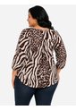 Blusa Para Mujer. Manga Corta Cafe Marca L&H Ref. 5P612113 de L&H