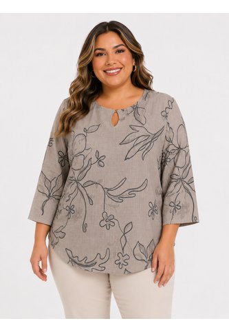 Blusa Para Mujer. Manga 3/4 Taupe Marca L&H Ref. 5P612112 L&H