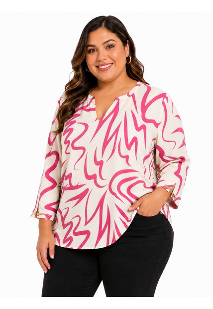 Blusa Para Mujer. Manga 3/4 Rosado Marca L&H Ref. 5P612110