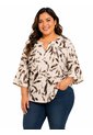 Blusa Para Mujer. Manga Corta Cafe Marca L&H Ref. 7K612013 de L&H