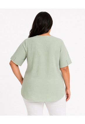 Blusa Para Mujer. Manga Corta Verde Marca L&H Ref. 5P612115