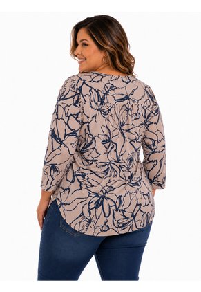 Blusa Para Mujer. Manga 3/4 Azul Marca L&H Ref. 5P612108