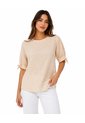 Blusa Para Mujer Manga Corta Beige Marca L&H Ref. 5P421002 de L&H