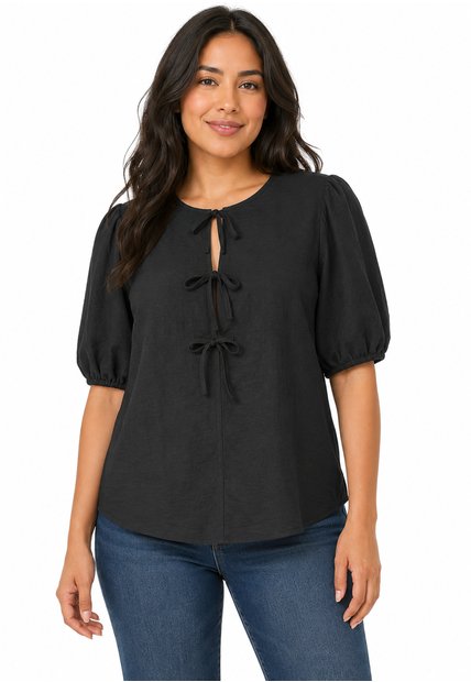 Blusa Para Mujer Manga Corta Negro Marca L&H Ref. 5P412315