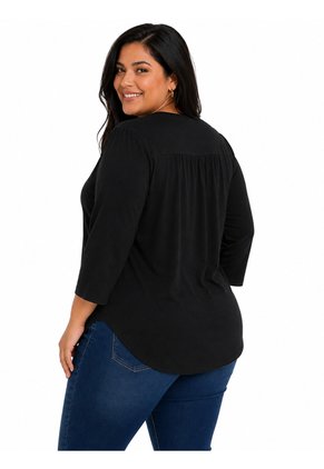 Blusa Para Mujer. Manga 3/4 Negro Marca L&H Ref. 5P612109