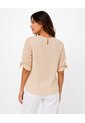 Blusa Para Mujer Manga Corta Beige Marca L&H Ref. 5P421002 de L&H