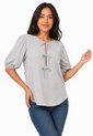 Blusa Para Mujer Manga Corta Gris Claro Marca L&H Ref. 5P412315 de L&H