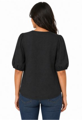 Blusa Para Mujer Manga Corta Negro Marca L&H Ref. 5P412315