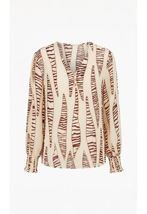 Blusa Para Mujer Manga Larga Cafe Marca L&H Ref. 5P412308