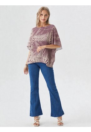 Blusa Para Mujer Manga Corta Morado Marca L&H Ref. 5P424010